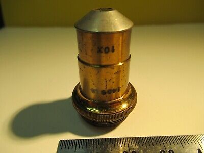 ANTIQUE BRASS OBJECTIVE SPENCER 10mm OPTICS MICROSCOPE as pictured &14-C-06