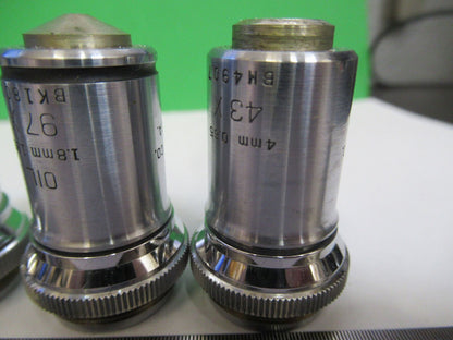 LOT 3 ea OBJECTIVES BAUSCH LOMB MICROSCOPE PART AS PICTURED &R4-A-49