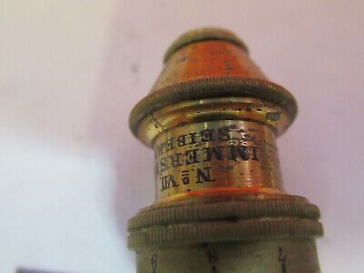 ANTIQUE BRASS SEIBERT GERMAN OBJECTIVE "VII" MICROSCOPE PART AS PICTURED F6-B-97