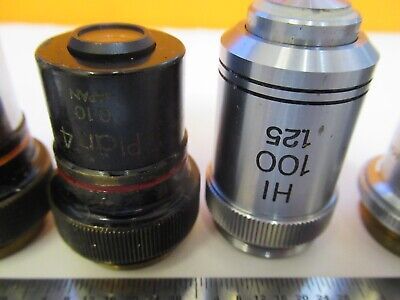 LOT 5 EA OBJECTIVE LENSES OPTICS MICROSCOPE PART AS PICTURED &17-FT-87