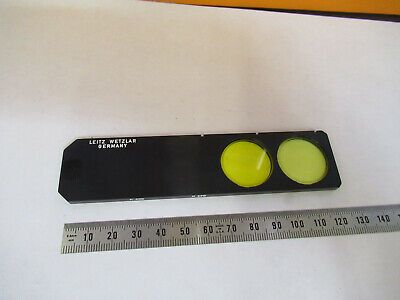 LEITZ WETZLAR SLIDE YELLOW FILTER OPTICS MICROSCOPE PART AS PICTURED #F9-A-48