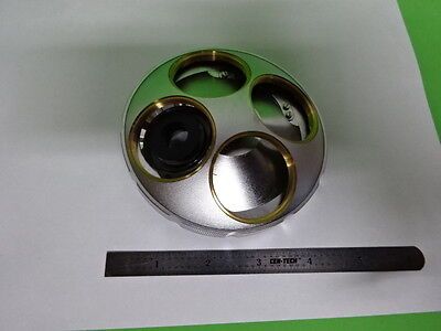 MICROSCOPE PART MITUTOYO JAPAN NOSEPIECE LARGE OBJECTIVE OPTICS AS IS B#F5-C-09