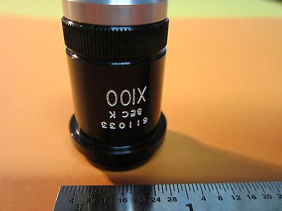 MICROSCOPE PART OBJECTIVE BECK LONDON ACHRO 100X  OPTICS BIN#9-29