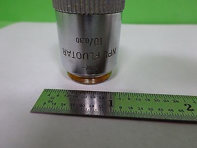 MICROSCOPE PART LEITZ GERMANY OBJECTIVE 10X 170- FLUOTAR OPTICS AS IS BIN#W7-93