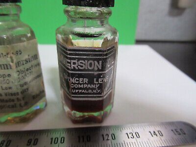 ANTIQUE IMMERSION OIL BOTTLES BAUSCH LOMB MICROSCOPE PART AS PICTURED R9-A-61