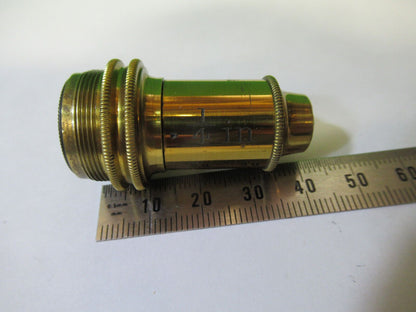 ANTIQUE BRASS HENRY CROUCH LONDON 1/4" OBJECTIVE MICROSCOPE AS PICTURED &22-A-16