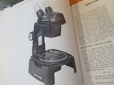 LOT BOOKLET ANTIQUE  BAUSCH LOMB MICROSCOPE PART AS PICTURED W3-B-55