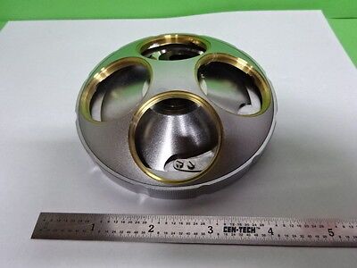 MICROSCOPE PART MITUTOYO JAPAN NOSEPIECE LARGE OBJECTIVE OPTICS AS IS B#F5-C-09