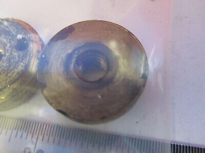 ANTIQUE BRASS BAUSCH LOMB SPANNER NUT PAIR MICROSCOPE PART AS PICTURED &F6-B-117