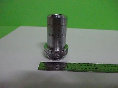 MICROSCOPE PART OBJECTIVE LEITZ GERMANY PL FL 10X OPTICS AS IS BIN#V3-B-08