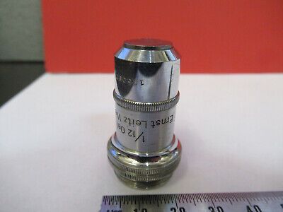 ANTIQUE LEITZ WETZLAR LENS 1/12 OBJECTIVE MICROSCOPE PART AS PICTURED &B3-B-44