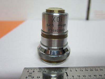 OPTICAL MICROSCOPE PART OBJECTIVE BAUSCH LOMB 10X OPTICS AS IS BIN#B3-F-6