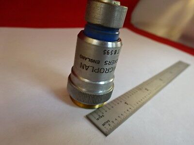 MICROSCOPE PART VICKERS ENGLAND UK OBJECTIVE MICROPLAN 20X OPTICS AS IS #21-A-22