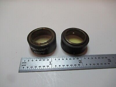 ANTIQUE MICROSCOPE PART PAIR FILTER LENS PB24330-1 UNKNOWN AS PICTURED &16-B-89