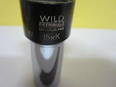 MICROSCOPE EYEPIECE WILD HEERBRUGG SWISS 15xK OPTICS AS IS BIN#32-B-03