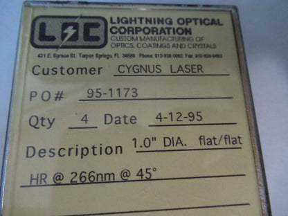 OPTICAL ex NASA UV ULTRAVIOLET LOT 266 nm LENS LASER OPTICS AS PICTURED &W7-B-21