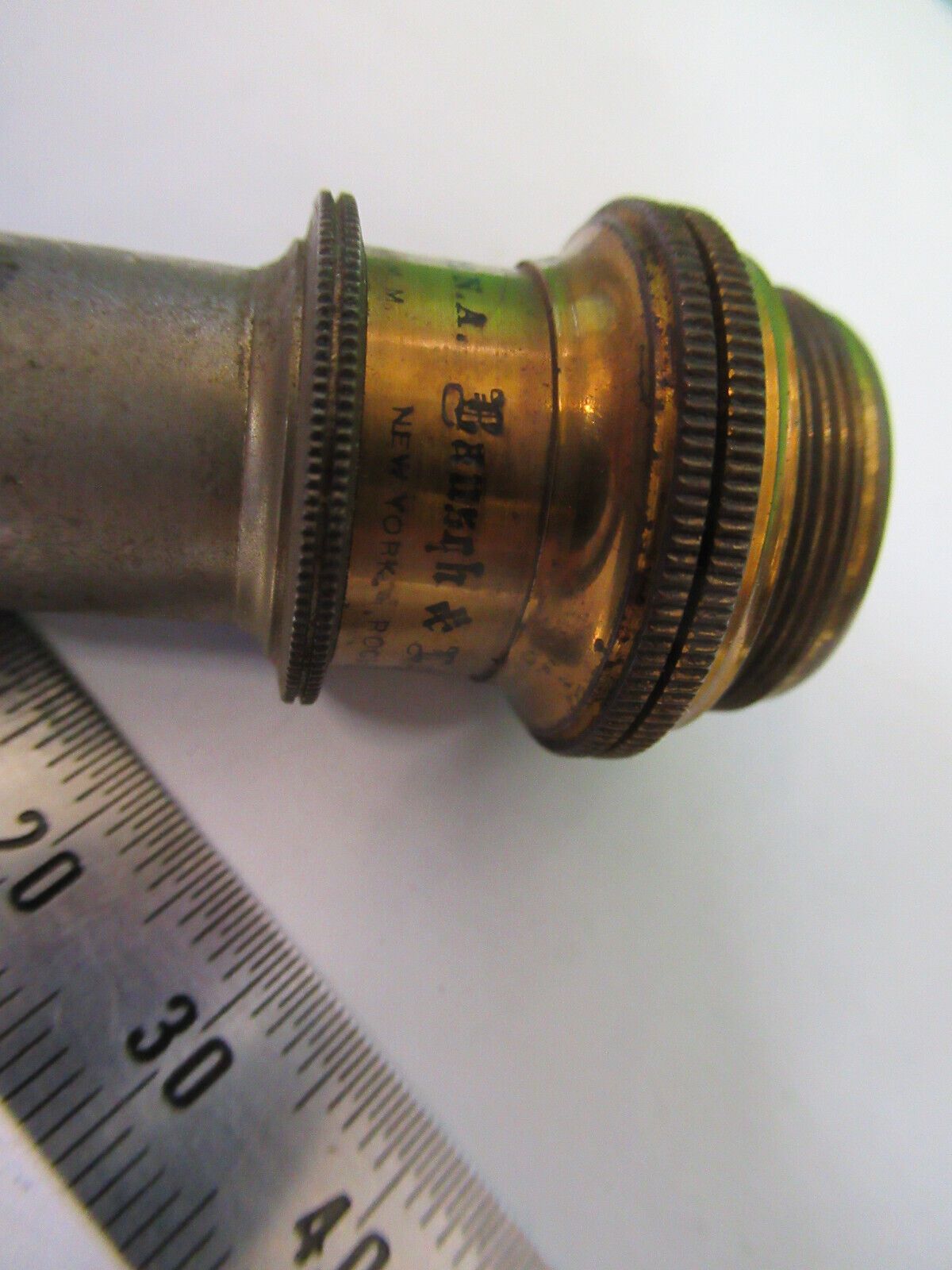 ANTIQUE BRASS 1/12 BAUSCH LOMB OBJECTIVE MICROSCOPE PART AS PICTURED #W5-B-29