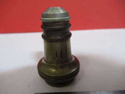 ANTIQUE  CARL ZEISS GERMANY "D"  OBJECTIVE MICROSCOPE PART AS PICTURED G4-A-105