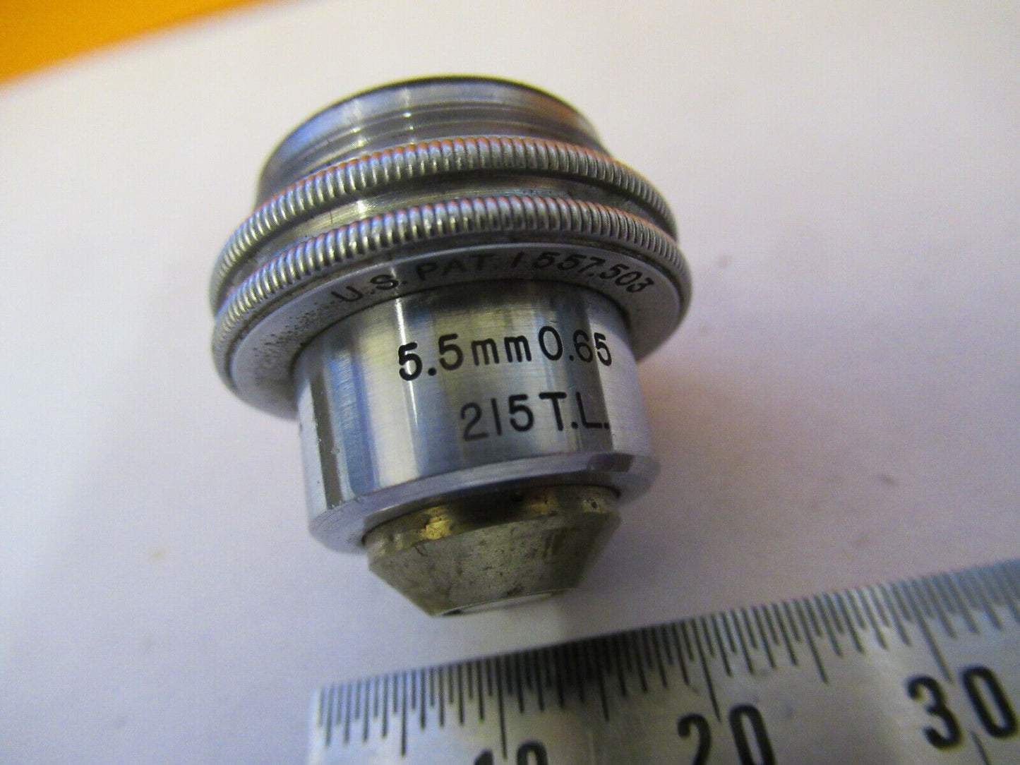 BAUSCH LOMB OBJECTIVE 5.5mm tubus 215mm  MICROSCOPE PART AS PICTURED &F9-A-21