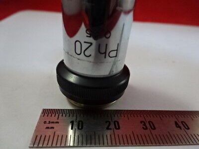 WILD HEERBRUGG SWISS 20X PH DARK PHASE OBJECTIVE MICROSCOPE PART OPTICS &94-A-17