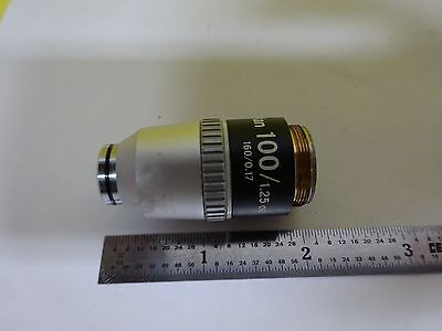 MICROSCOPE OPTICAL PART NIKON JAPAN OBJECTIVE PLAN 100X OPTICS AS IS BIN#X7-15