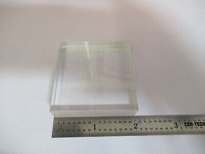 OPTICAL GLASS BLOCK  2" x 2" x 0.5"  OPTICS AS PICTURED &B1-A-78