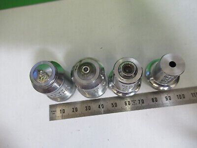 LOT 4 EA 4X 10X 40X 100X UNITRON OBJECTIVE MICROSCOPE PART AS PICTURED &R7-B-15