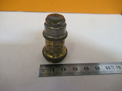 ANTIQUE ERNST LEITZ "6" BRASS OBJECTIVE MICROSCOPE PART AS PICTURED R7-A-57