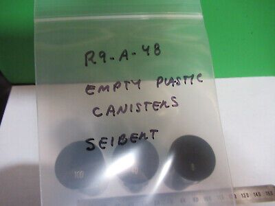 ANTIQUE EMPTY PLASTIC CANS OBJECTIVE SEIBERT MICROSCOPE PART AS PICTURED R9-A-48