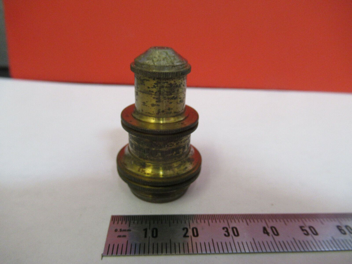 BAUSCH LOMB ANTIQUE BRASS OBJECTIVE MICROSCOPE PART AS PICTURED  Q3-B-13