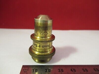 ANTIQUE BRASS OBJECTIVE BAUSCH LOMB 1/12 OPTICS MICROSCOPE AS PICTURED #10-B-35