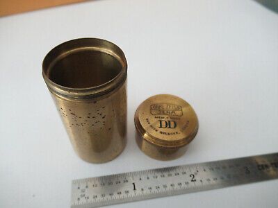 ANTIQUE CARL ZEISS EMPTY BRASS DD OBJECTIVE CAN MICROSCOPE PART AS PIC &F2-A-107