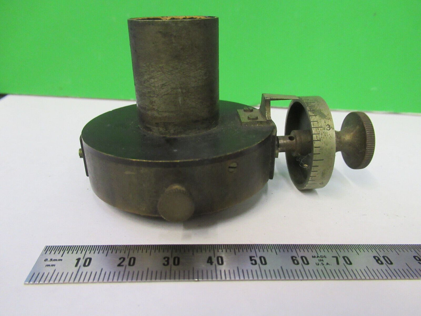 ANTIQUE BRASS SLIT ADJUST UNKNOWN RARE COLLIMATOR SCOPE PART AS PICTURE Z4-B-94