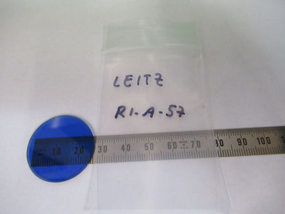 OPTICAL GLASS LEITZ BLUE FILTER MICROSCOPE PART OPTICS AS PICTURED #R1-A-57