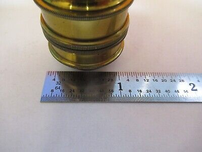 ANTIQUE VERY RARE BRASS OBJECTIVE UNKNOWN MICROSCOPE PART AS PICTURED &7B-B-39