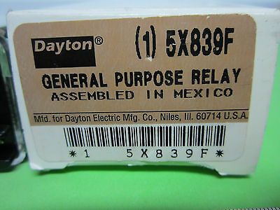 DAYTON GENERAL PURPOSE RELAY 5X839F AS IS BIN#4V