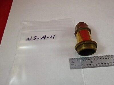 MICROSCOPE PART ANTIQUE BRASS OBJECTIVE LEITZ GERMANY 6 OPTICS AS IS N5-A-11