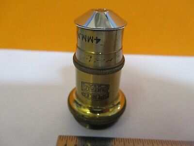 ANTIQUE BRASS SPENCER 44X OBJECTIVE MICROSCOPE OPTICS AS PICTURED &A3-B-78