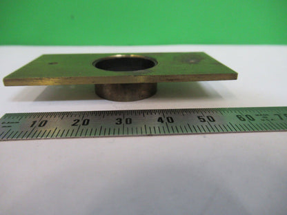 ANTIQUE UNKNOWN BRASS FIXTURE STAGE MICROSCOPE PART AS PICTURED Z7-A-30