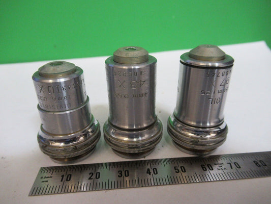 BAUSCH LOMB OBJECTIVE LOT 3 EA OPTICS MICROSCOPE PART AS PICTURED &H9-A-70