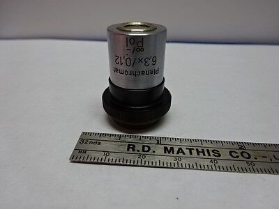 MICROSCOPE PART OBJECTIVE AUS JENA GERMANY POL 6.3X [dirty] OPTICS AS IS #84-20