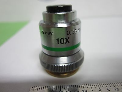 MICROSCOPE OBJECTIVE BAUSCH LOMB 10X 16 mm OPTICS BIN#5K-H-1