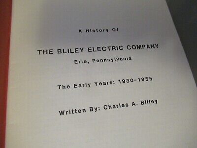 VINTAGE BROCHURE HISTORY BLILEY ELECTRIC QUARTZ CRYSTAL by CHARLES 1982 AS PIC