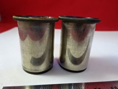 PAIR VINTAGE 10X LENS EYEPIECE OCULAR MICROSCOPE PART OPTICS &99-A-28