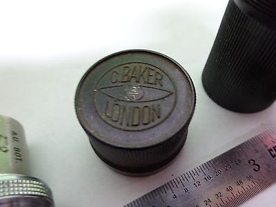 MICROSCOPE PART VINTAGE OBJECTIVE BAKER LONDON 2/3 OPTICS AS IS BIN#H7-A-06