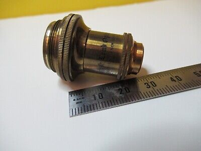 ANTIQUE BRASS OBJECTIVE BAUSCH LOMB 1/2 OPTICS MICROSCOPE as pictured &14-C-04