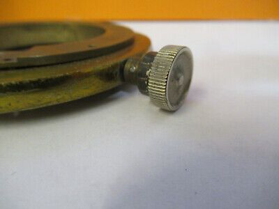 ANTIQUE BAUSCH LOMB BRASS STAGE TABLE HOLDER MICROSCOPE PART AS PICTURED P6-A-89