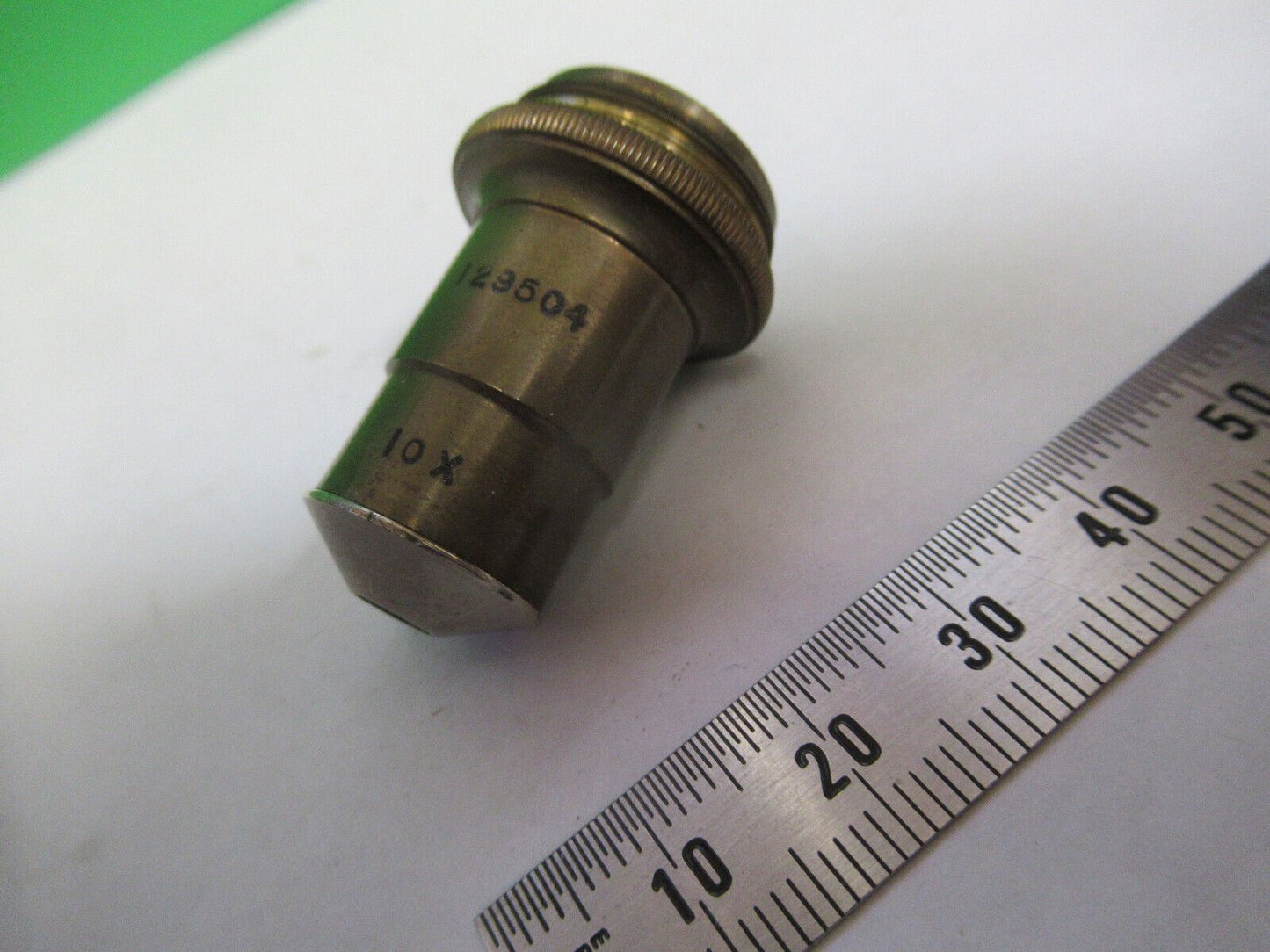 ANTIQUE SPENCER BRASS 10X OBJECTIVE LENS MICROSCOPE PART AS PICTURED R4-A-27