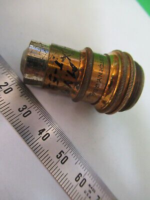 ANTIQUE BAUSCH LOMB BRASS 4mm OBJECTIVE MICROSCOPE PART AS PICTURED &Z1-A-28