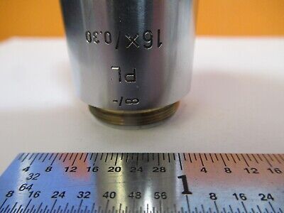 LEITZ WETZLAR OBJECTIVE 569184 PL 16X INFINITY OPTICS MICROSCOPE AS PIC &5M-A-15